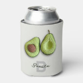 キュートコテージコアクロチェットアボカドモノグラム名 缶クーラー (缶正面)