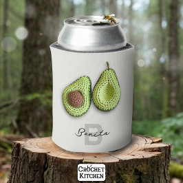 キュートコテージコアクロチェットアボカドモノグラム名 缶クーラー