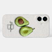 キュートコテージコアクロチェットアボカドモノグラム名 Case-Mate iPhoneケース (裏面 (横))