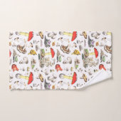 キュートコテージコアフォレストマッシュルームフログカタツムリ バスタオルセット (ハンドタオル)