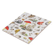 キュートコテージコアフォレストマッシュルームフログスカタツムリ タイル (側面)