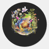 キュートコテージコアフローラカエル美学ガールズグラフ ラウンドシール (正面)