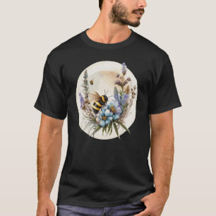 キュートコテージコアボタニックフラワー(昆虫)マルハナバチウォータコール Tシャツ
