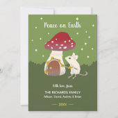 キュートコテージコアマウスレッドマッシュルームハウスグリーン (正面)