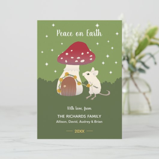 キュートコテージコアマウスレッドマッシュルームハウスグリーン (スタンド正面)