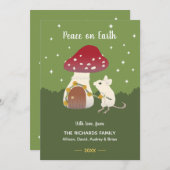 キュートコテージコアマウスレッドマッシュルームハウスグリーン (正面/裏面)