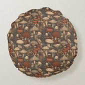 キュートコテージコアマッシュルームラウンド装飾用クッション ラウンドクッション (裏面)