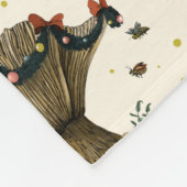 キュートコテージコアメリークリスマスマッシュルームラバーフロム フリースブランケット (角)