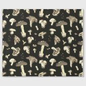 キュートコテージコアレフォレストマッシュルームベージュ ラッピングペーパー (フラット)