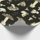 キュートコテージコアレフォレストマッシュルームベージュ ラッピングペーパー (角)