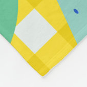 キュートコテージコアヴィンテージスイカイエロープレイド フリースブランケット (角)