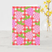 キュートコテージコアヴィンテージストロベリープレイド空白の カード (黄色い花)