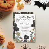 キュートコテージコア幽霊秋ハロウィーンベイビーシャワー 招待状