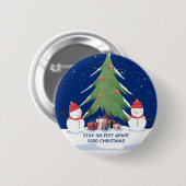 キュートコビッドクリスマス雪だるまステイ6足アパート 缶バッジ (正面&裏面)