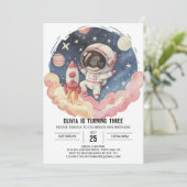 キュートコメットエレガンスアソート宇宙飛行士誕生日 招待状 (スタンド正面)