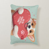 キュートコルギドッグパンハートモノグラムネームバレンタイン アクセントクッション (裏面(縦))