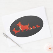 キュートコルギドッグファミリー – ベビー引用文ベビー用ビブ 楕円形シール (封筒)