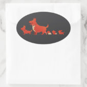 キュートコルギドッグファミリー – ベビー引用文ベビー用ビブ 楕円形シール (バッグ)