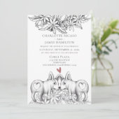 キュートコルギドッグペンシル結婚スケッチ 招待状 (スタンド正面)