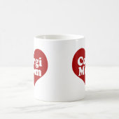 キュートコルギママ赤いハート コーヒーマグカップ (中央)