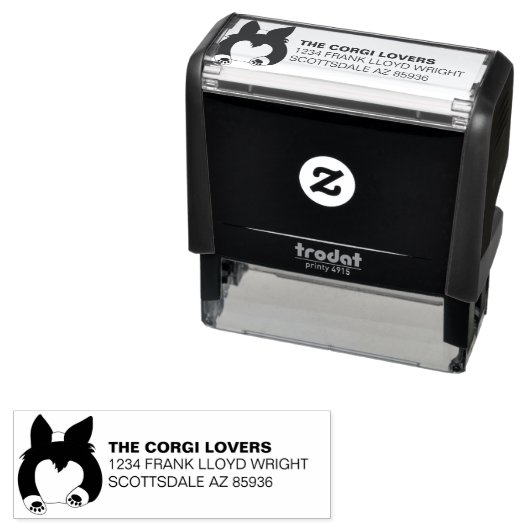 キュートコーギお尻ドッグラバー差出人住所 セルフインキングスタンプ (インサイチュ)