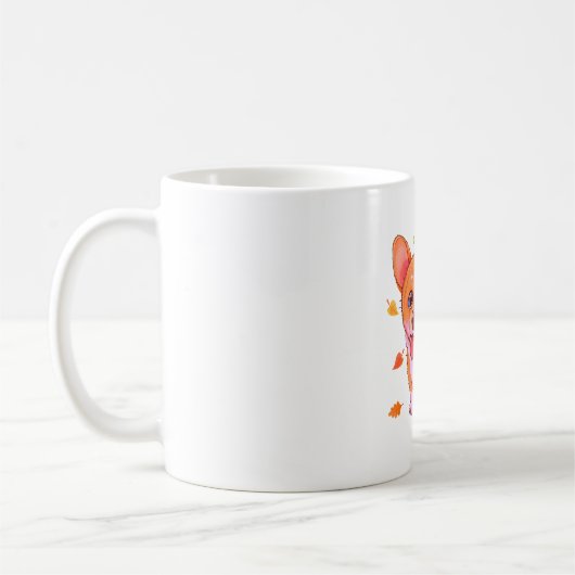 キュートコーギカボンプキンヘッド紅葉秋 コーヒーマグカップ (左)