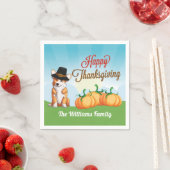 キュートコーギサンクスギビングカスタムパーティー スタンダードカクテルナプキン (インサイチュ)