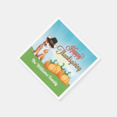 キュートコーギサンクスギビングカスタムパーティー スタンダードカクテルナプキン (角)