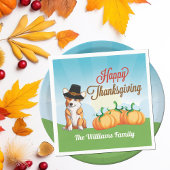 キュートコーギサンクスギビングカスタムパーティー スタンダードカクテルナプキン