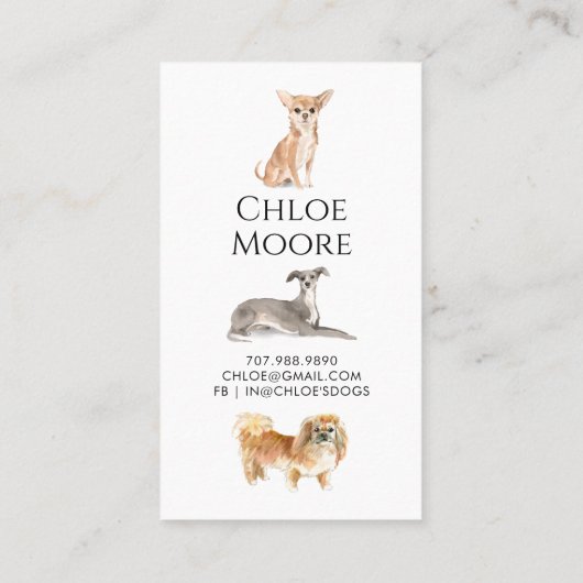 キュートコーギドッグウォーカーペットシッター名刺 名刺 (裏面)