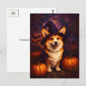 キュートコーギハッピーハローウィンポストクロッシング ポストカード (正面/裏面)