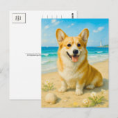 キュートコーギビーチライトハウスウェルシュクイーンポストカード ポストカード (正面/裏面)