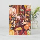 キュートコージーウィッシュオータム秋ハッピーバースデー カード (スタンド正面)
