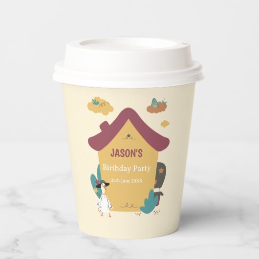 キュートコージーハウス子供の誕生日パーティー 紙コップ (正面)