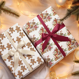 キュートコージーフェスティバルスウィートトリートクリスマスホリデー ラッピングペーパーシート