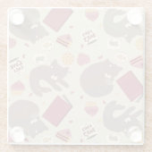 キュートコージー猫好きコラージュ ガラスコースター (裏面)