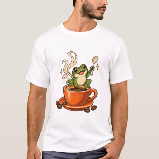 キュートコーヒーカエル ビンテージエスプレッソ Tシャツ