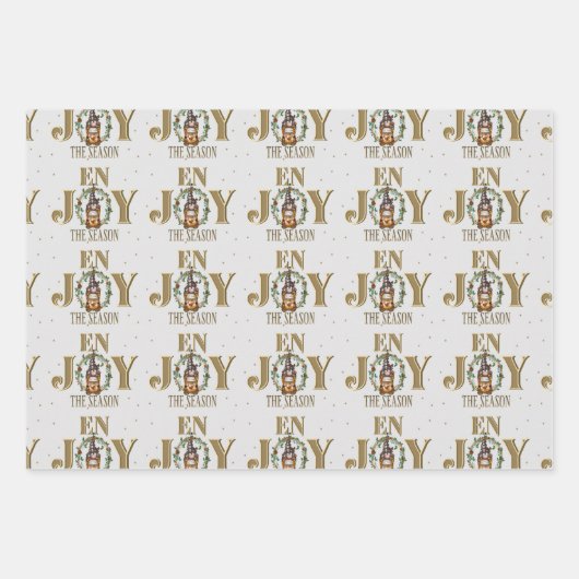 キュートコーヒークリスマスホリデー格言 ラッピングペーパーシート (正面3)