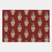 キュートコーヒークリスマスホリデー格言 ラッピングペーパーシート (正面2)