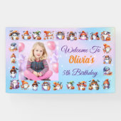 キュートコーヒーラバー幽霊バナー子供へ誕生日 横断幕 (横)