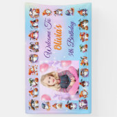 キュートコーヒーラバー幽霊バナー子供へ誕生日 横断幕 (縦)