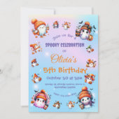 キュートコーヒーラバー幽霊招待状子供へ誕生日 招待状 (正面)