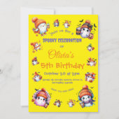 キュートコーヒーラバー幽霊招待状子供へ誕生日 招待状 (正面)