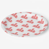 キュートコーラルイースターブンニー紙プレート ペーパープレート (アングル)