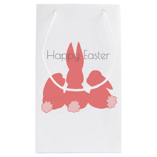 キュートコーラルバンニー – イースターエッグ狩り スモールペーパーバッグ (裏面)