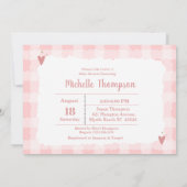 キュートコーラルピンクキレーフベビーシャワー招待状 招待状 (裏面)