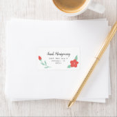 キュートコーラルフローラガーデン差出人住所 ラベル (インサイチュ)