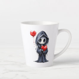 キュートゴシックグリムリーパー ハートマグカップ - スプーキー ハロウィン カフェラテマグ