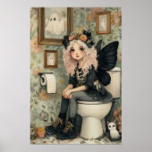 キュートゴシックフェアリーゴーストハロウィン壁画 ポスター (正面)