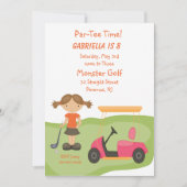 キュートゴルフガールズパーティの招待状 招待状 (正面)